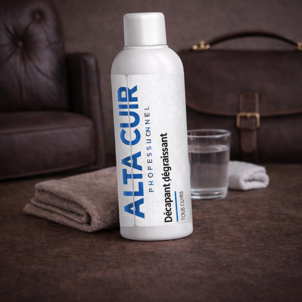 Décapant Dégraissant Cuir 200 ML – Préparation Avant Teinture et Réparation – Élimine Graisses, Cires et Résidus – Nettoyage Intensif Canapé, Auto, Maroquinerie