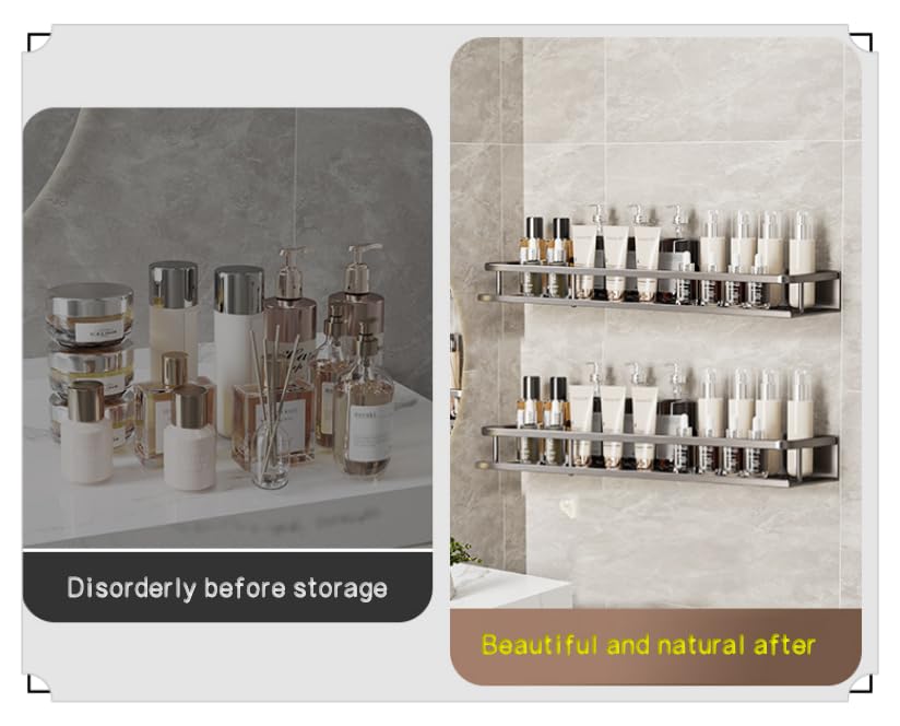 Nail Free Storage Box, Kitchen, Bathroom, Balcony Storage Box?Wall-Mounted Storage Shelf with Hooks, Bathroom Kitchen Organizer