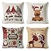 Tscdy 4pcs Cojines Navideños Funda de Almohada de Santa Claus de Algodón de Lino para Sofá Decorativo Navidad(45x45 cm),Estilo A