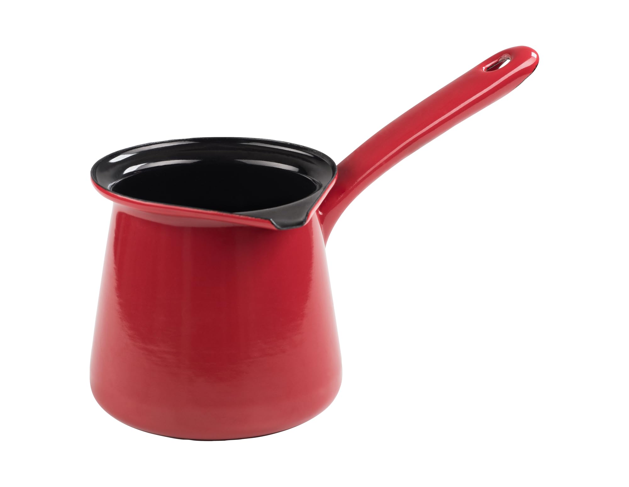 Riess, 0445-020 Cafetière classique en émail Rouge/noir Diamètre 11 cm Capacité 0,75 l Hauteur 10,5 cm