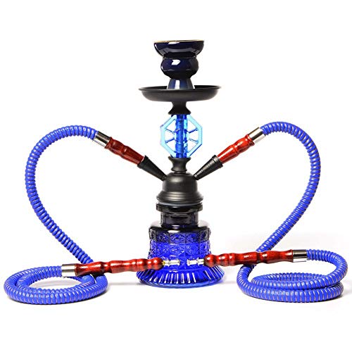 NZHK Tragbare Acryl Huka Kit Set, 2 Schlauch Shisha Shisha Komplett-Set mit Keramik Tabakkopf und Kohle Tongs Shisha…