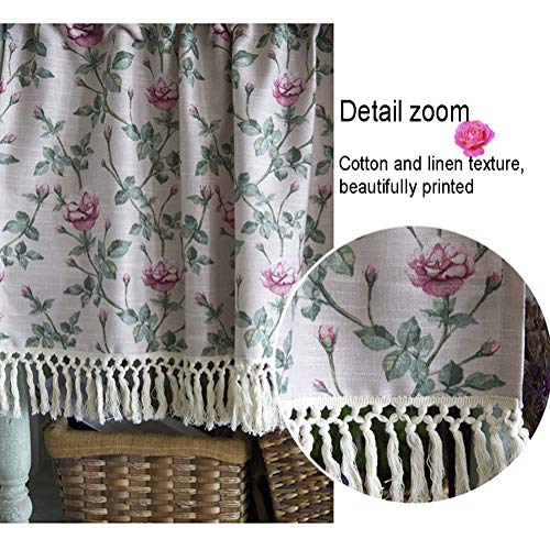 Cortina corta estampada y divisoria estilo francés para ventanas de baño 7