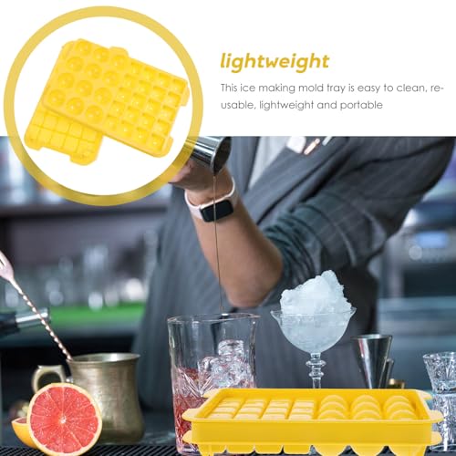 Molde reutilizable para cubitos de hielo 32 cavidades amarillo miniatura 3