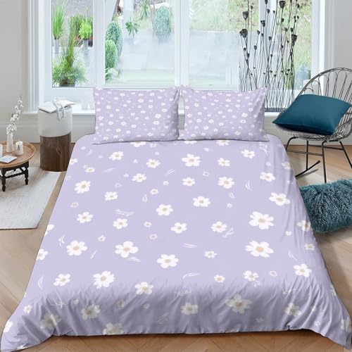 Housse de couette lavande 3D pour chambre d'ado et lit double cocooning