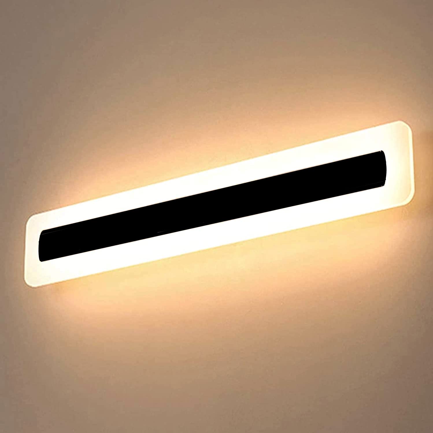 Groeien 15 Watts Rectangular LED Acrylic Wall Lamp Mirror Bathroom Picture Wall Light(Warm White) (1)