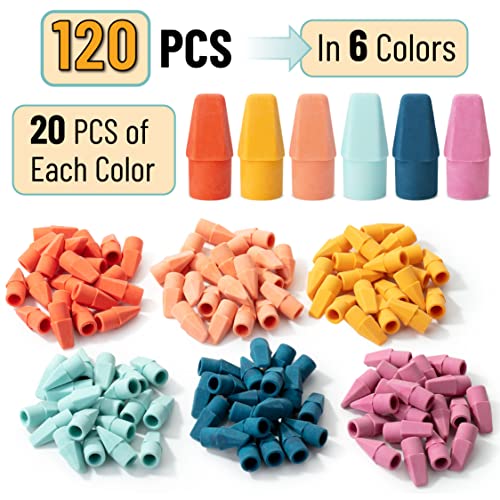Image of Mr. Pen- Pencil Eraser Toppers, 120 Pack, Vintage Colors, Cap Erasers | Pencil Top Erasers, Eraser Tops