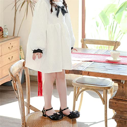 Toddler Girls Summer Sandals Girls Dress Shoes Wedding Party Vacation Party Shoes Low Heel Mary Jane Princess Shoes (White, 2.5 Big Kids)2