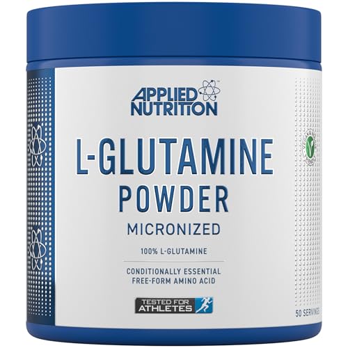 Applied Nutrition L-Glutamin Pulver - 100% Vegane Aminosäure 50 Portionen, Muskelaufbau & Regeneration, Unterstützung für Immunsystem, Neutraler Geschmack