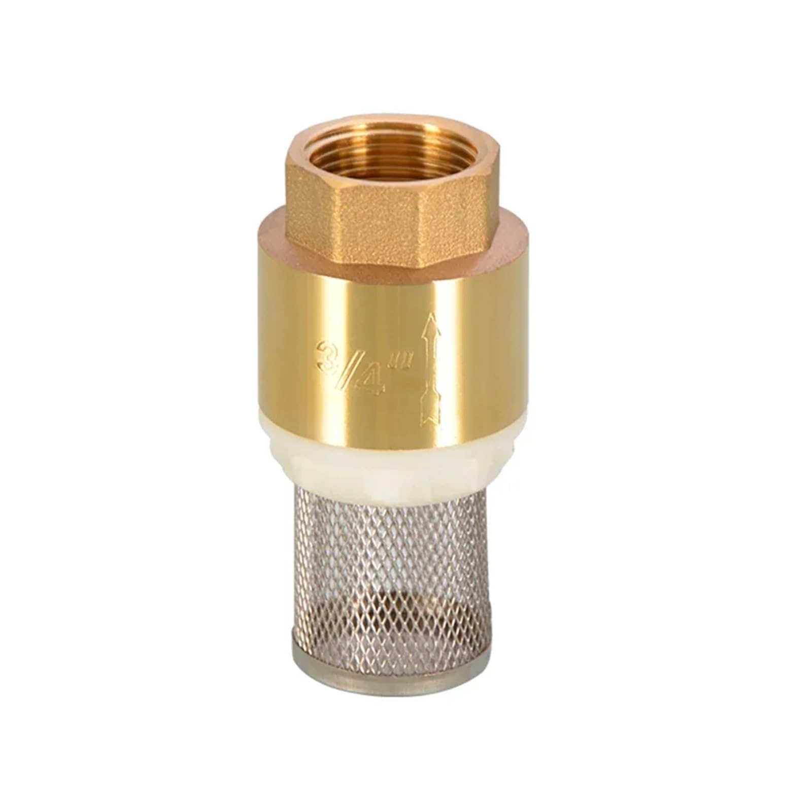 Uyzndkvsi 3L4 (Steel Mesh) 1Pcs 1/2" 3/4" 1" Brass Check Valve Non-Return With Steel Strainer Filter(3L4 (Steel Mesh))