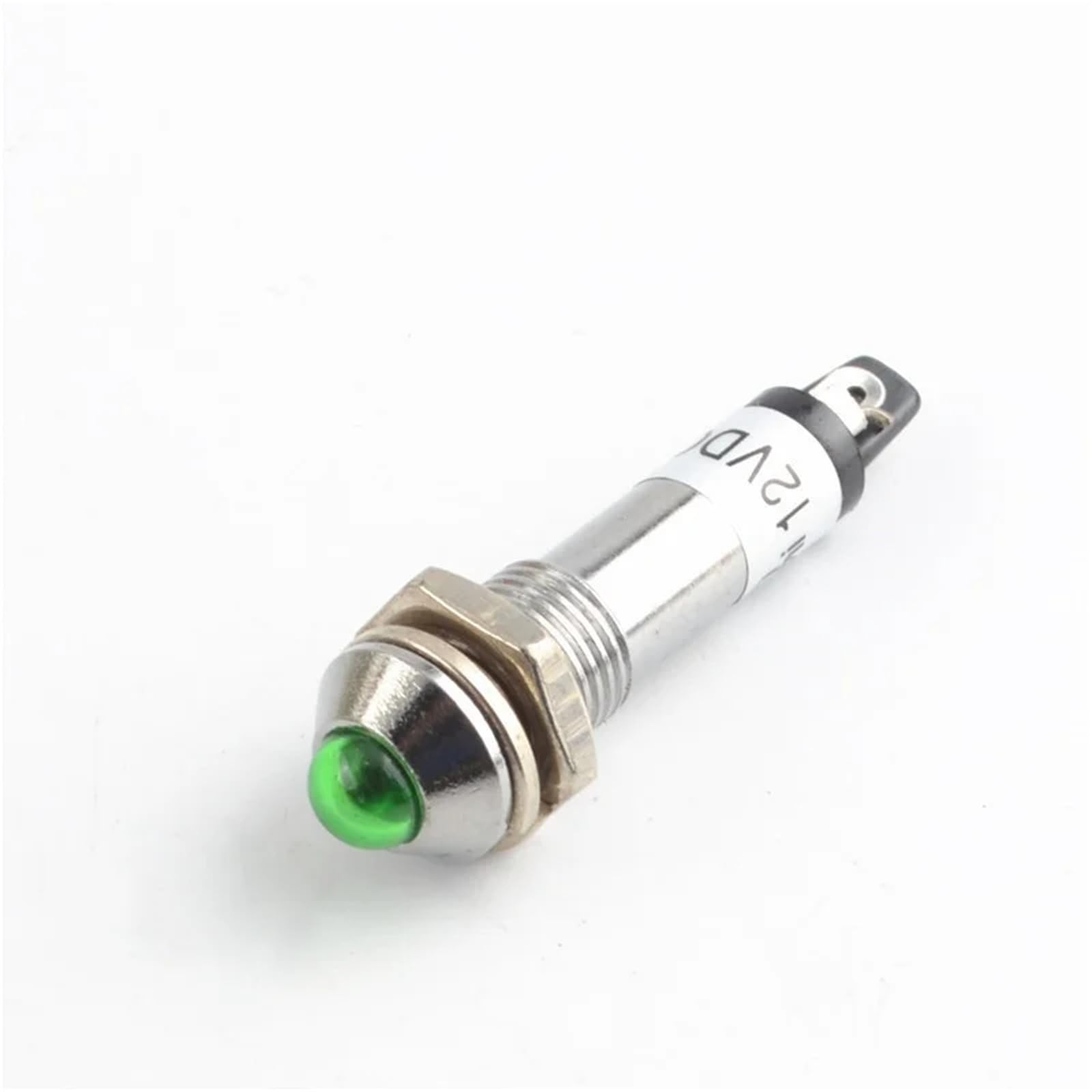 8 mm kleine LED-Arbeitsleuchte aus Metall XD8-2 Rund Kupfer Blau Weiß Rot Grün Gelb(Green,5pcs,24 V)