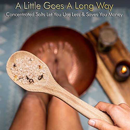 Crafts And The City Epsom Salt Tea Tree Oil Foot Soak Salts for Pain Relief - 27 oz Large Container with Tea Tree & Rose Leaves - Herbal Pedicure Foot Spa Soak Salt for Foot Bath Soaking for Dry Feet - Image 5