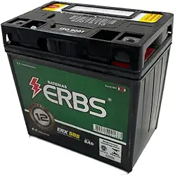Bateria AGM SELADA ERBS de 5Ah para Titan 150 / Titan 160 / BIZ/POP/Cargo, Premium, 12V (Preto)