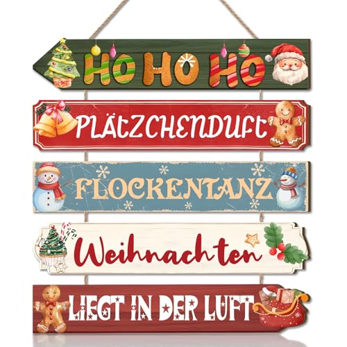 CHDITB Weihnachten Türdeko Hängende,Weihnachtsdeko,Frohe Weihnachten...
