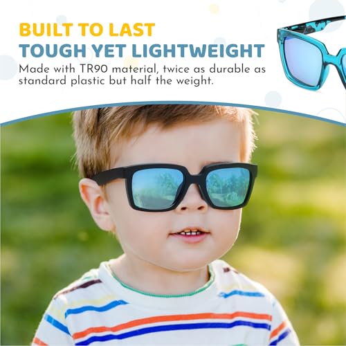 Yogo Vision Kids Sunglasses for Boys Girls Polarized Square Shades 3 Pack Sunnies Ages 5-103