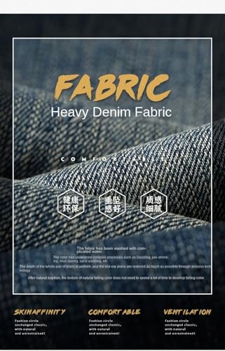 Jeans Pants Trouser Denim Heavy Craftsmanship Nostalgia Daning Red Edge Men's Cotton Elastic Small Classic4