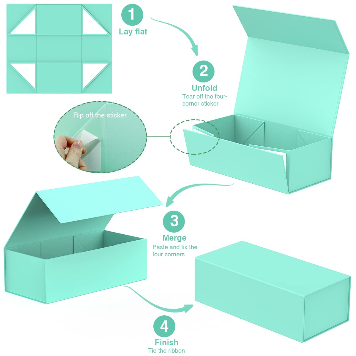 MONDEPAC Geschenkboxen mit magnetischem Deckel, 30,5 x 15,2 x 10,2 cm, für Geschenke, Luxus für Geschenkverpackungen, Brautjungfer-Geschenkboxen, magnetische Geschenkbox für Geschenke,