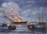 Gaspee Burning 1772 Nthe Burning By A Party Of Men From Providence Of The British Vessel Gaspee Aground In Narragansett Bay 9 June 1772 Colored Engraving 19Th Century Poster Print by (18 x 24)
