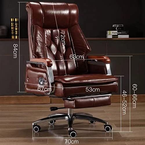 Ieasebgy Desk Chairs Artistic Home Boss Chair Reclining Office Chair Comfortable Sedentary Leather Executive Chair Massage Business Lift Swivel Chair #TOP3