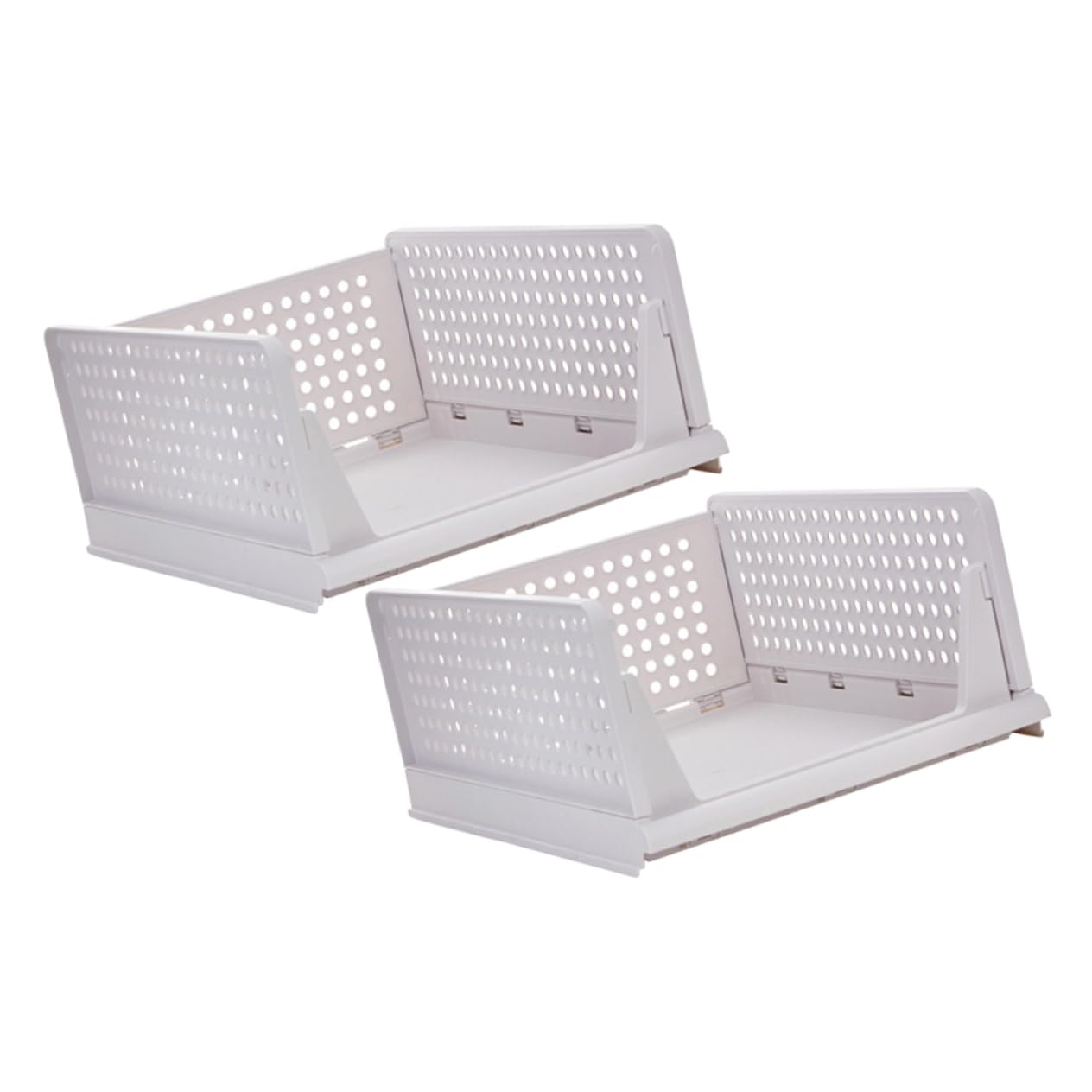 NUOBESTY Organizador de Ropa para Armario, Cajón de Plástico Apilable Varios Compartimentos y Diseño Extraíble, 2 Piezas