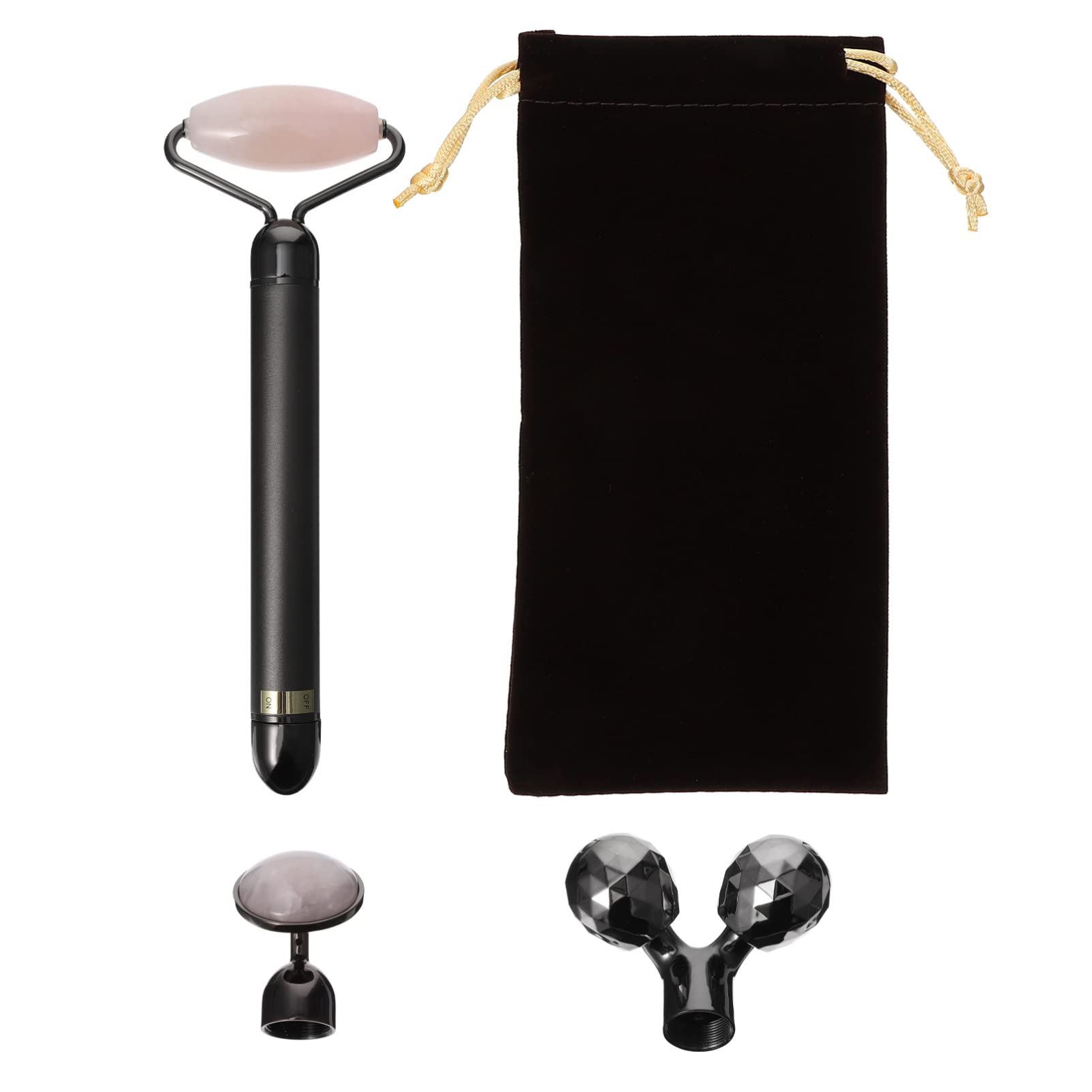 Rullo Viso Massaggiante 3-in-1 in Cristallo di Jade Nero