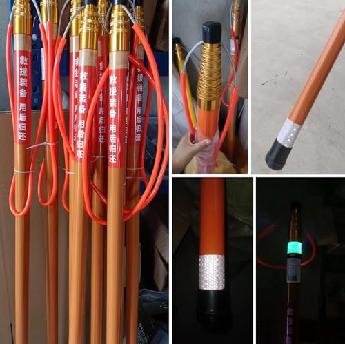 Gancho de rescate para alberca y barra de salvamento portátil con poste resistente extensible 8