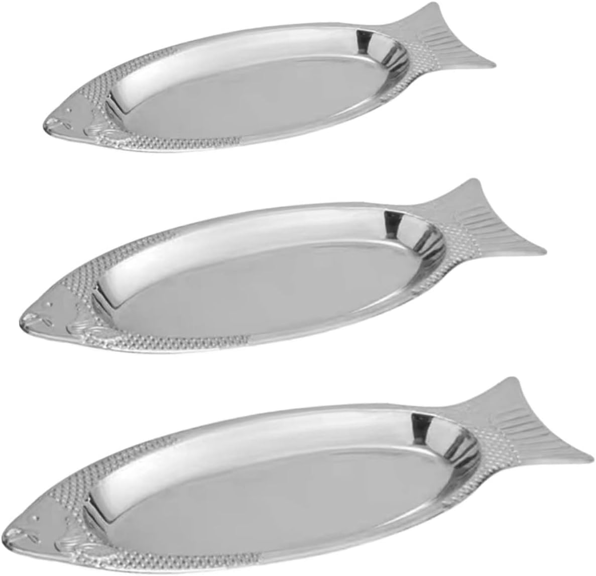 3pcs Stainless Steel Magnetic Steamed Fish Tray Microwave Safe Reusable Plates Tray for Dinner