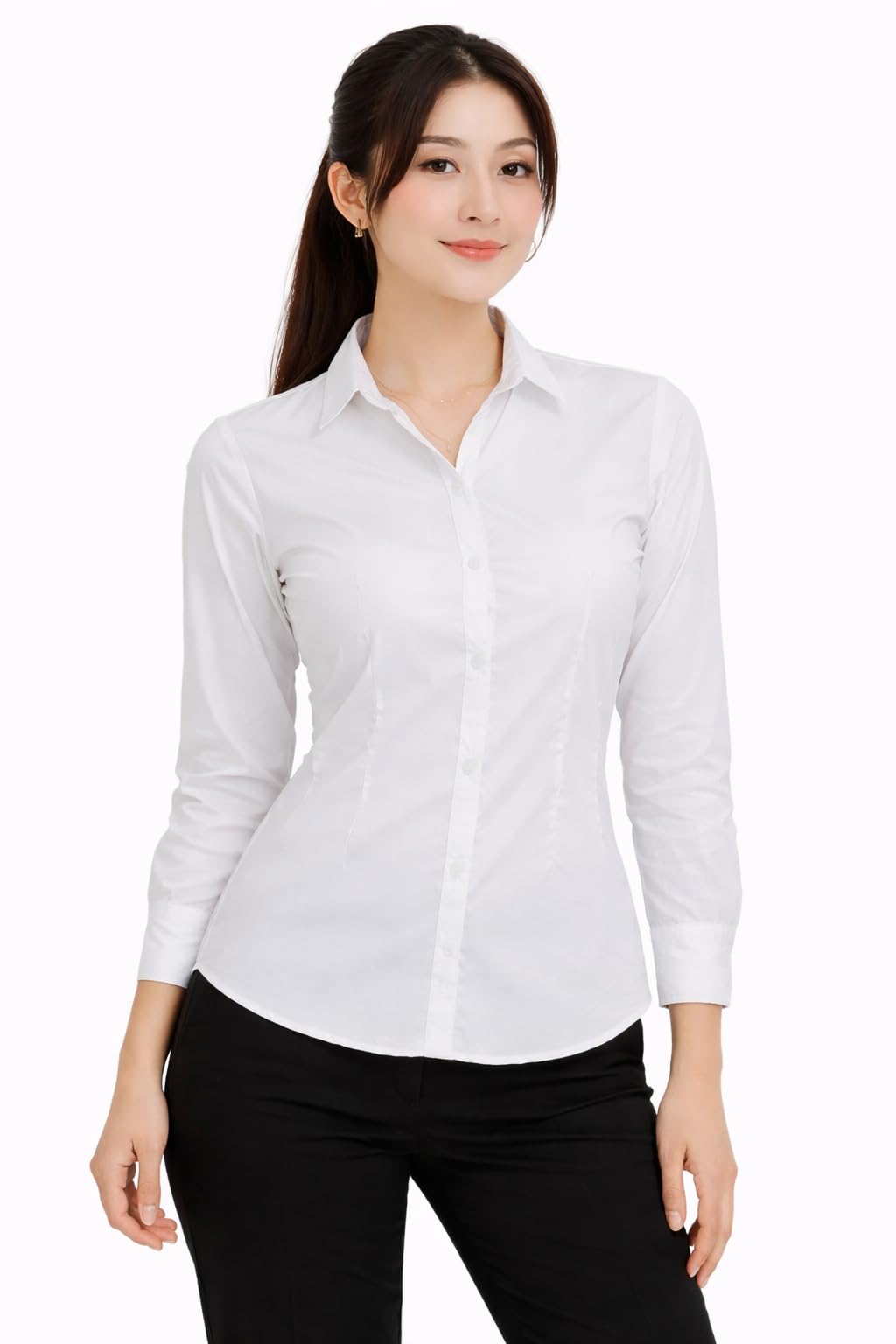 Women Full Sleeve Casual & Formal Shirt | Stylish Regular Fit Shirt for Women Perfect for Office-image-2