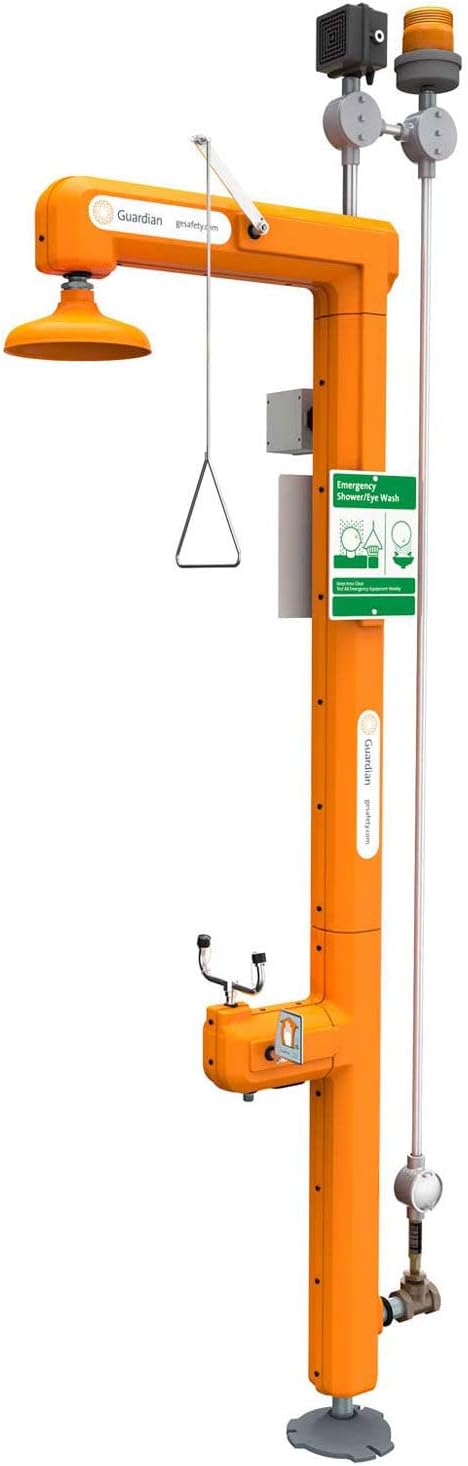 Guardian Equipment GFR3117 Heated Safety Station w/Eyewash, Light & Alarm Horn, Bottom Inlet