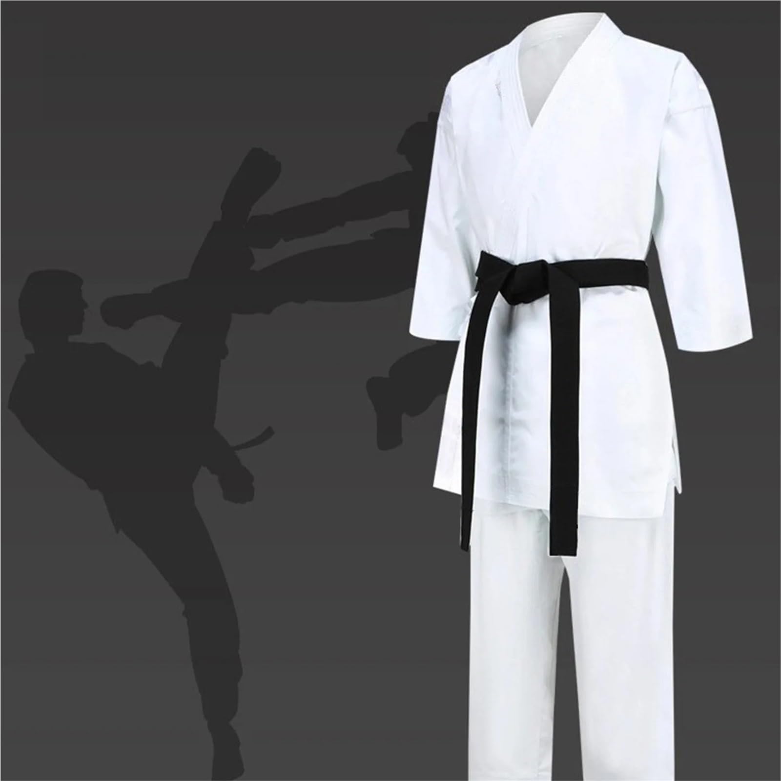 Traje de Karate for Adultos y niños, Traje de Taekwondo, Uniforme de Entrenador de Kungfu, Conjunto de Camisa y Pantalones de jujutsu for Hombres y Mujeres, Traje de Entrenamiento de Gimnasio