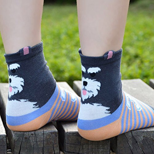Image of HSELL Women Novelty Socks with Funny Animals Designs Cute Ideal for Cat Lover Breathable Cotton Socks for Daily Wear