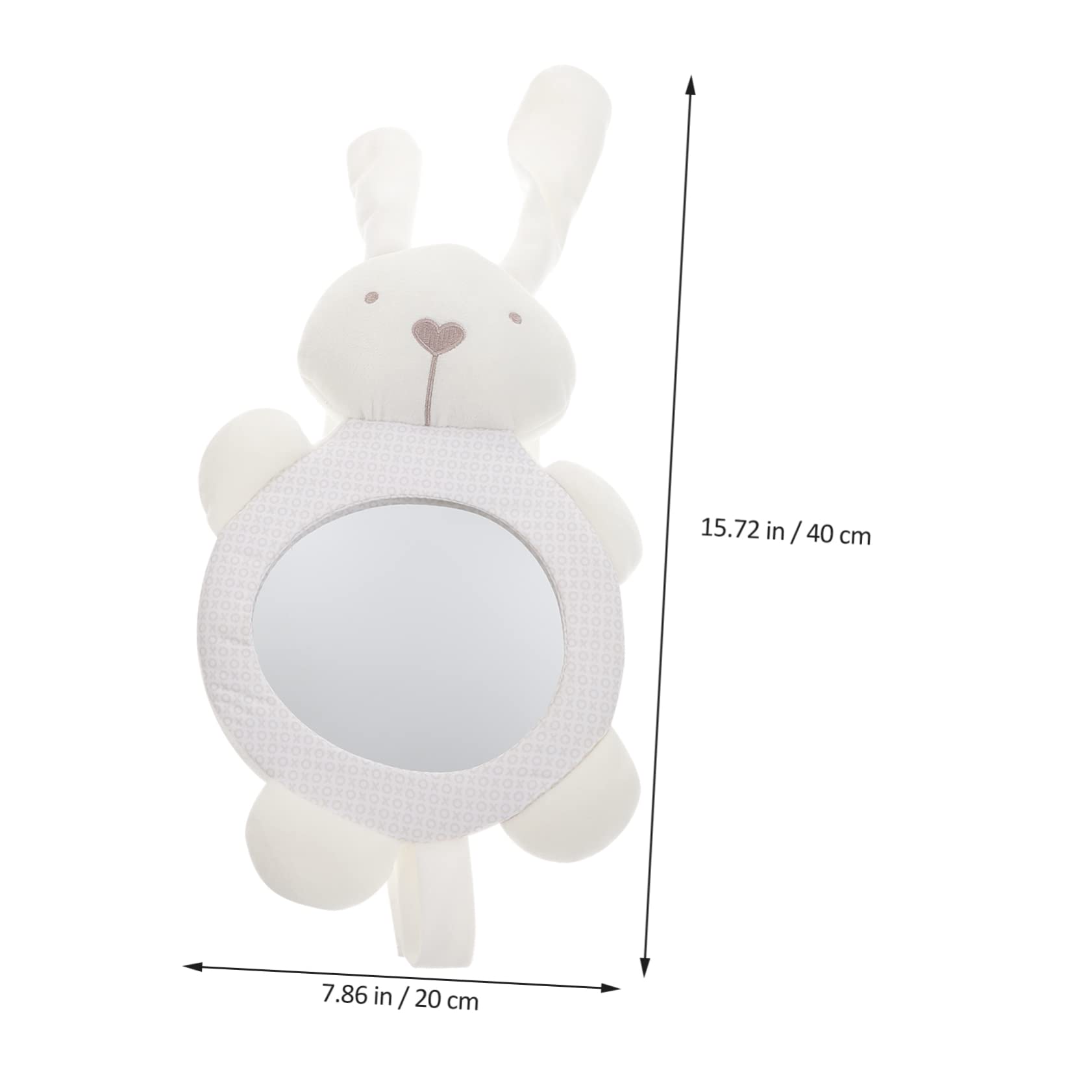 Yardwe Car Mirror Cute Bunny Design Shatterproof Rear Facing Observation Mirror for Car Seats Easy Installation Safe and Durable for Monitoring Emotions