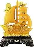 Segelschiff-Statue Reichtum Wohlstand Große dekorative Statue Glücksschiff Segelboot Statue Feng Shui Dekor Haus und Büro Dekorationen Erfolg und Glück Geschenk