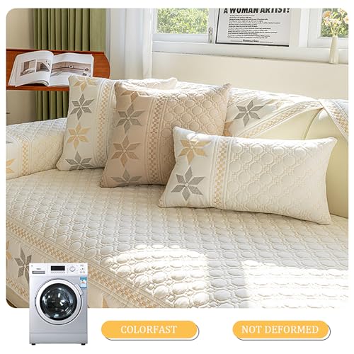 Funda de sofá bordada lavable de 70x180cm protectora antideslizante 6