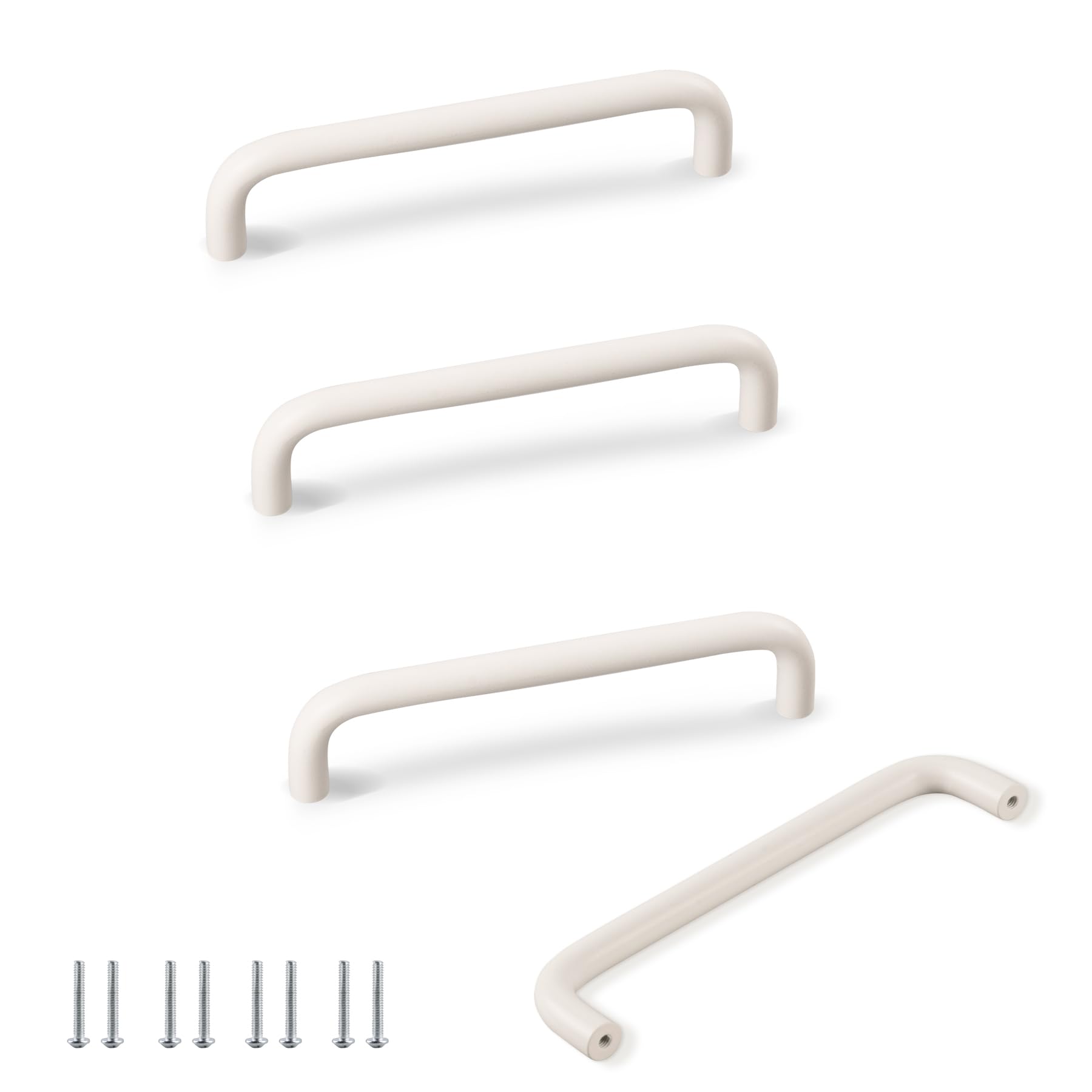 Tycoonest Curved Ivory White Drawer Pulls for Cabinet, Wardrobe & Dresser