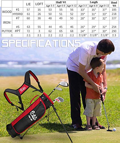 PGM-Juego-Completo-de-Palos-de-Golf-para-ninos-de-3-a-5-anos-Color-Rosa