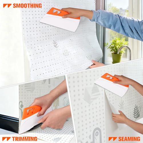 Image of WRAPXPERT Wallpaper Smoothing Tool, Wallpaper Squeegee for Peel and Stick, 7.87 Inch Smoothing Squeegee Smoother for Wall Paper Applying, Adhesive Contact Paper, Backsplash, Window Film Installation