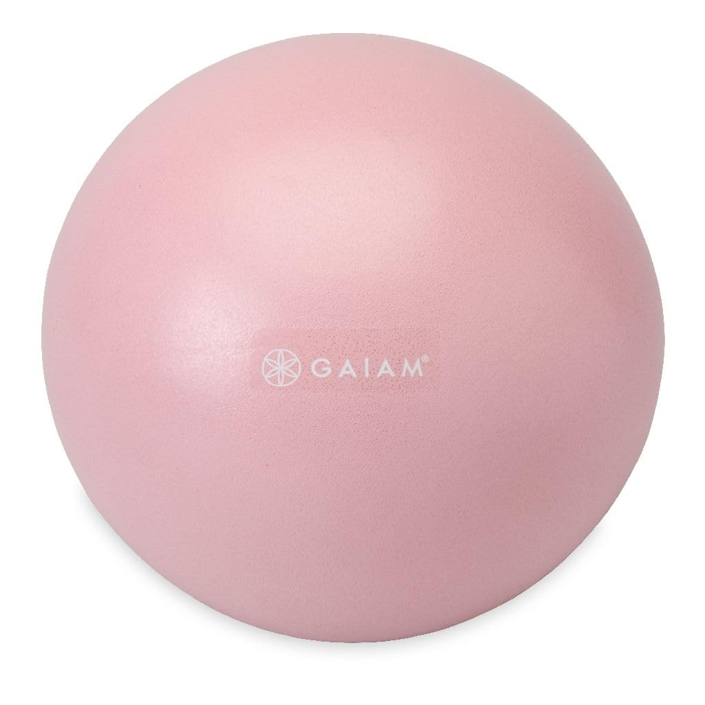 Gaiam Mini piłka Ab (romantyczna róża), 20 cm, nadmuchiwana piłka do ćwiczeń zapobiegająca pękaniu rdzenia, pilatesu, jogi i fizjoterapii, zawiera słomkę do nadmuchiwania, przewodnik po ćwiczeniach z