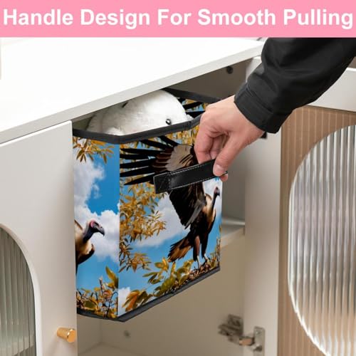Boîte de rangement pliable panier cube étagère dressing joli vautour - 6