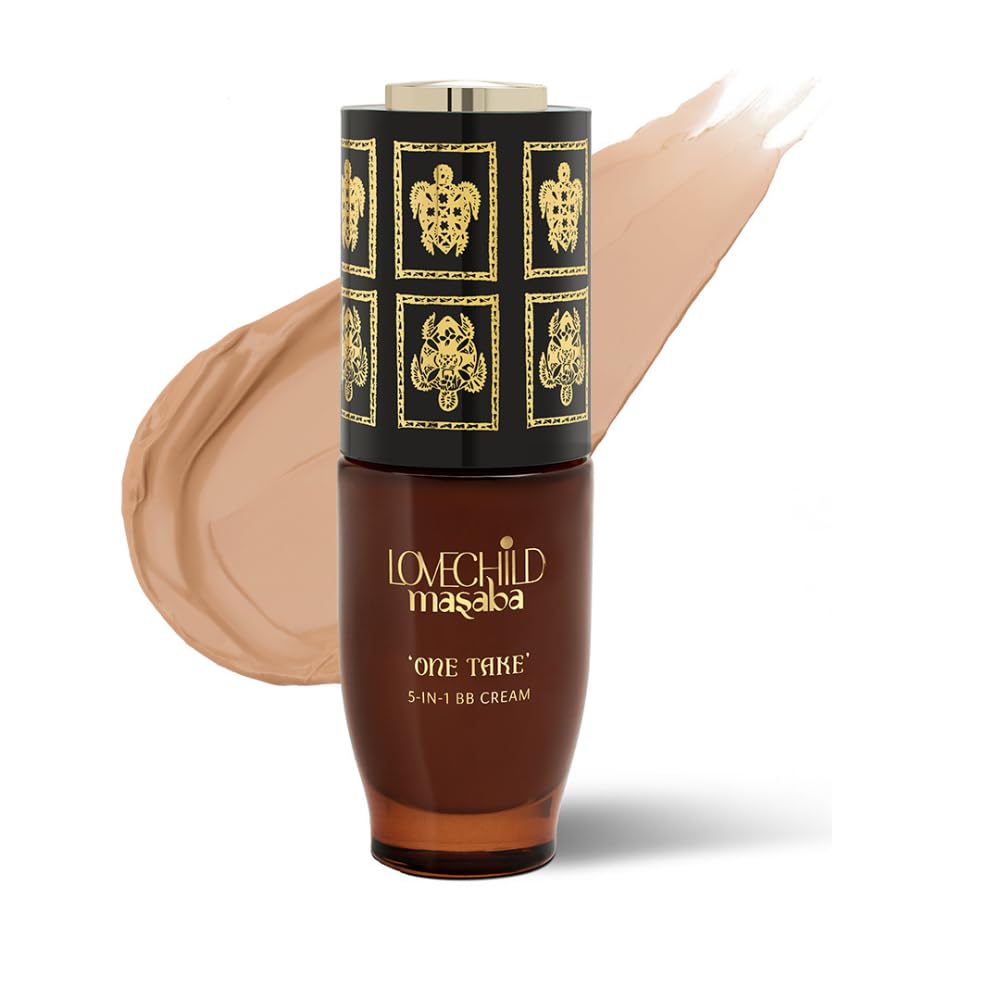 LoveChild Masaba One Take 5 in 1 BB Cream For Light Skin Tone, Benefits of Serum, Primer, Moisturizer, Concealer & SPF 20 PA ++ Matte Finish All-in-One Tint for Flawless Skin, Badass Babe 30ml