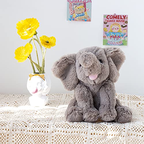 Hopearl Niedliches Elefantenbaby Plüschtier - Ultraweiches graues Kuscheltier für Jungen, Mädchen & Kleinkinder (Grau 23 cm)