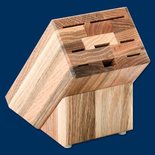 Rada Cutlery Essential Oak Knife Block 8 Slots for Steak, Paring, Chef and Kitchen Knives Made in USA, 10 x 7-1/2 x 4-7/8 Inches