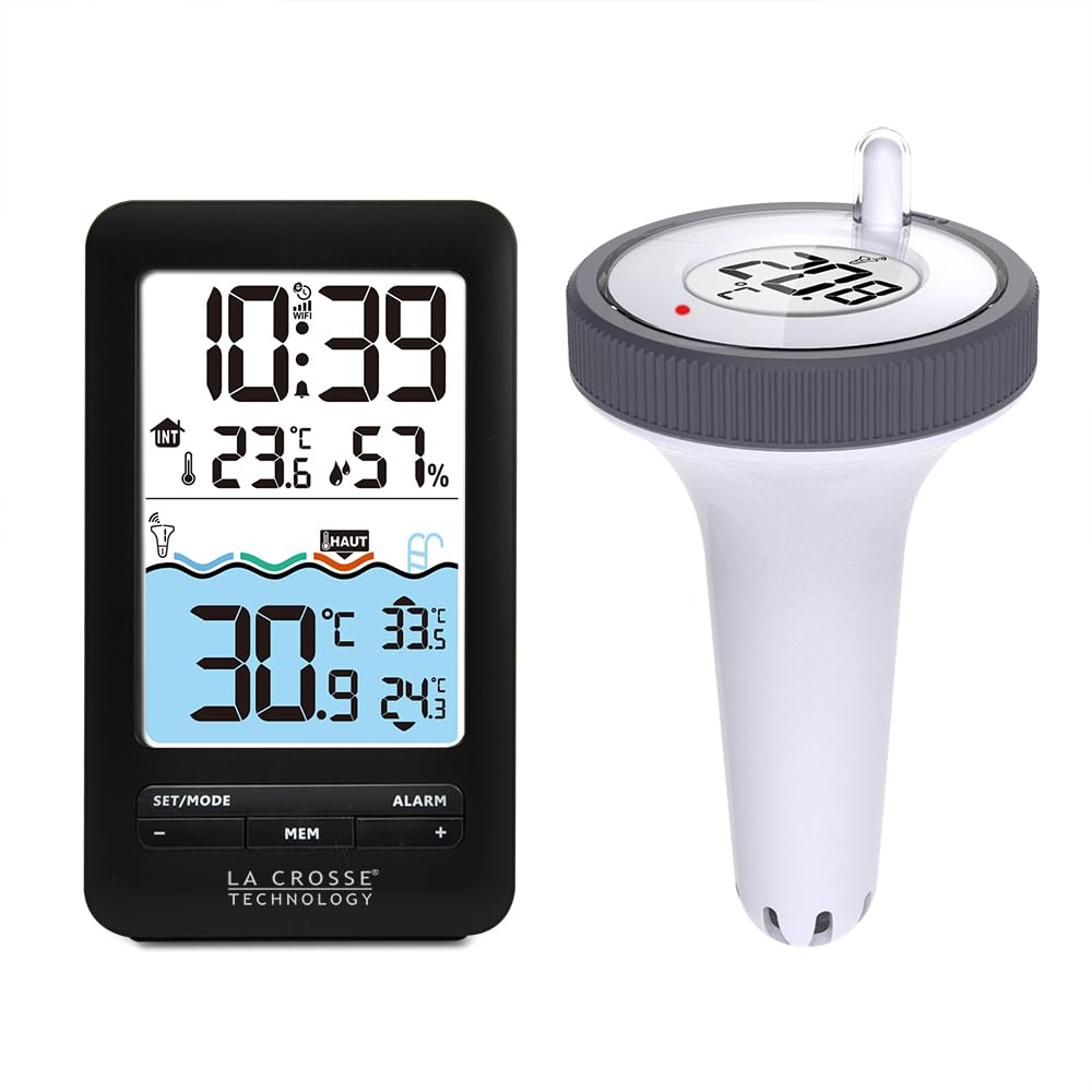 La Crosse Technology - WS6268 Station de température avec sonde piscine - Noir