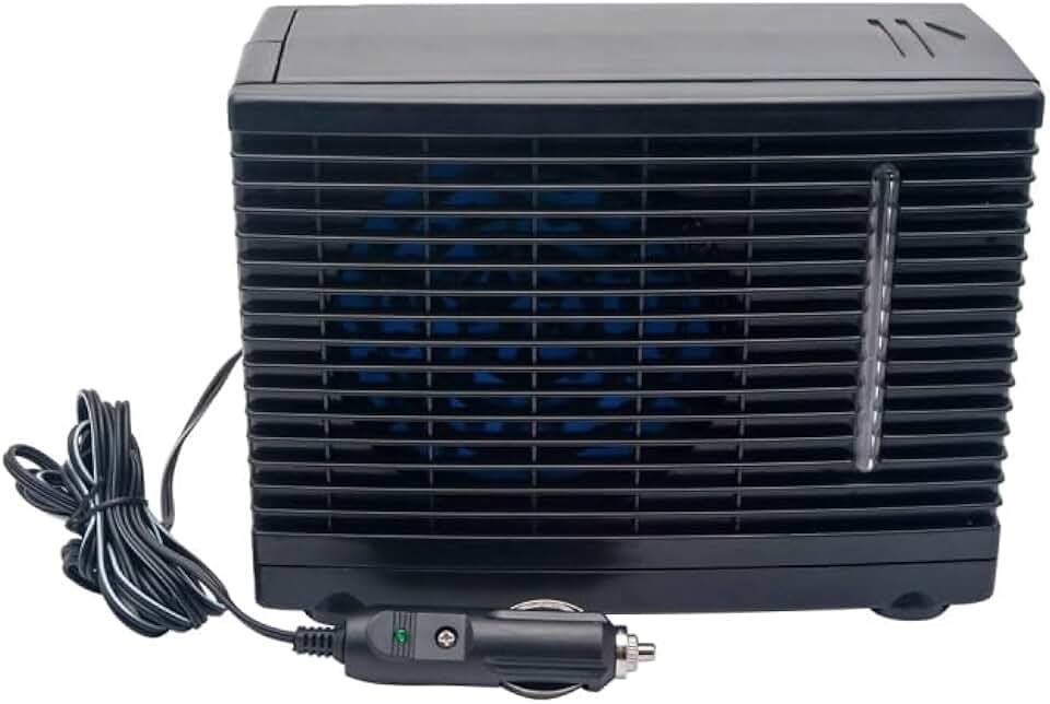 Ar condicionado de carro portátil de 12 V, painel universal AC ventilador de refrigeração para carro sopra ar frio com plugue de isqueiro apto para veículos, caminhão, trailer, SUV, barco