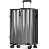 [Atzone Ginza] スーツケース 機内持ち込み 大容量 キャリーケース 超軽量 隠しフック機能 トラベルバッグ 耐衝撃 静音 ダブルキャスター TSAローク搭載 ファスナータイプ キャリーバッグ 人気 旅行 ビジネス 出張 入院 (ブラック, Sサイズ/機内持込可能/1～3泊)