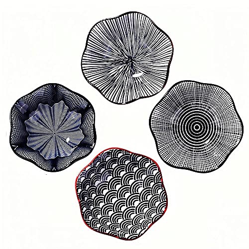 4 Cuencos Aperitivo Snack Cuenco Set Porcelana Accesorios para el hogar Pequeño Vinagre Tazón Decorativo para sushi, Ingredientes, Plato de salsa de soja, Postre, Nueces, Oliva (4Pcs, Muti) Cover