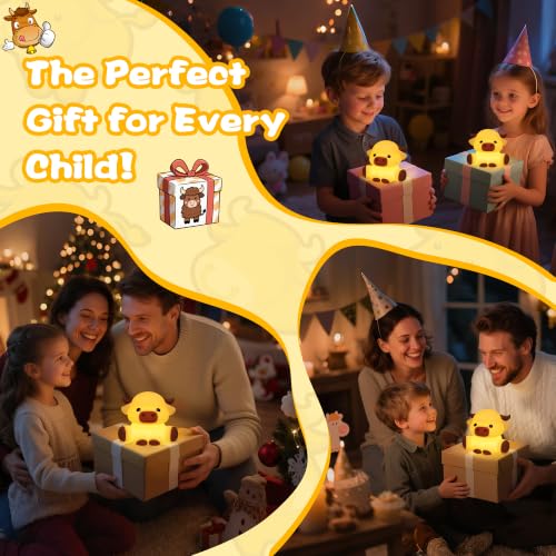 Image of OkiyiD Highland Cow Lamp, Dimmable Silicone Touch Night Light,Soft Glow Bedside Lamp for Bedroom or Desk Decor, Highland Cow Gifts, USB Powered with Gentle Illumination