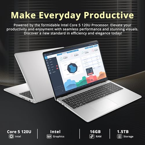 Dell 16" FHD+ Touchscreen Laptop Intel Core 5 120U 16GB RAM miniatura 3