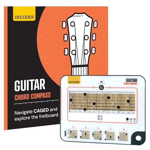sliding guitar chord compass amp book - learn caged system build 1000 chords in any key visual fretboard decoder tool amp theory book - for beginner to advanced guitar players