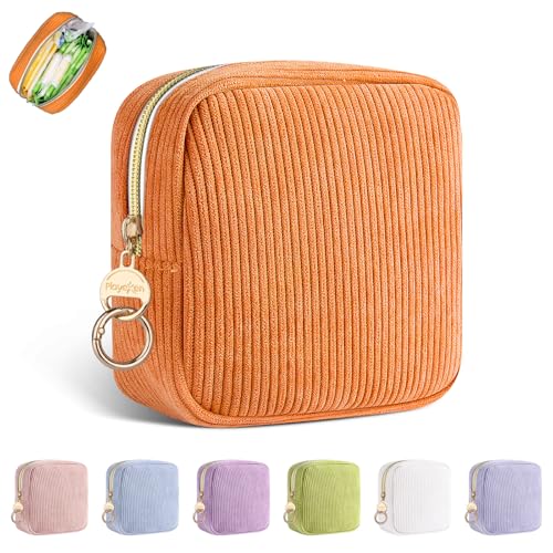 Image of Period Bag for Teen Girls, Corduroy Sanitary Napkin Storage Bag, Menstrual Pad Pouches Tampon Holder for Purse
