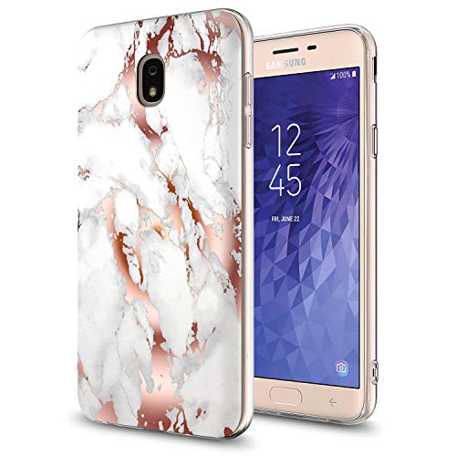GORGCASE J7 2018 case, J7 V 2nd Gen,Galaxy J7 Refine,Galaxy J7 Aero,J7 Star,J7 Top,J7 Crown,J7 Aura,J7 Eon, Cute Slim Protective Cover for Girls Women for Samsung Galaxy J7 V 2018 Rose Gold White